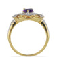 Goldplattierter Silberring mit marokkanischem Amethyst und weißem Topas