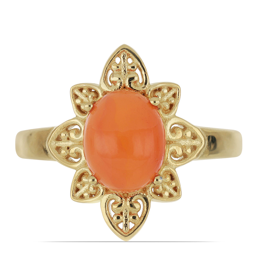 Goldplattierter Silberring mit Karneol 1 