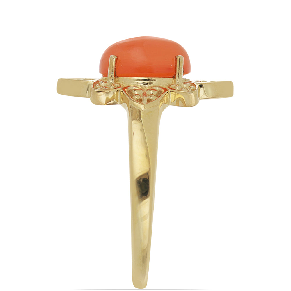 Goldplattierter Silberring mit Karneol