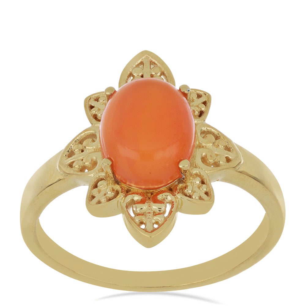 Goldplattierter Silberring mit Karneol 4 