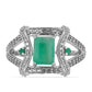 Silberring mit brasilianischem Smaragd und weißem Topas