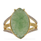 Goldplattierter Silberring mit grünem Aventurin und weißem Topas