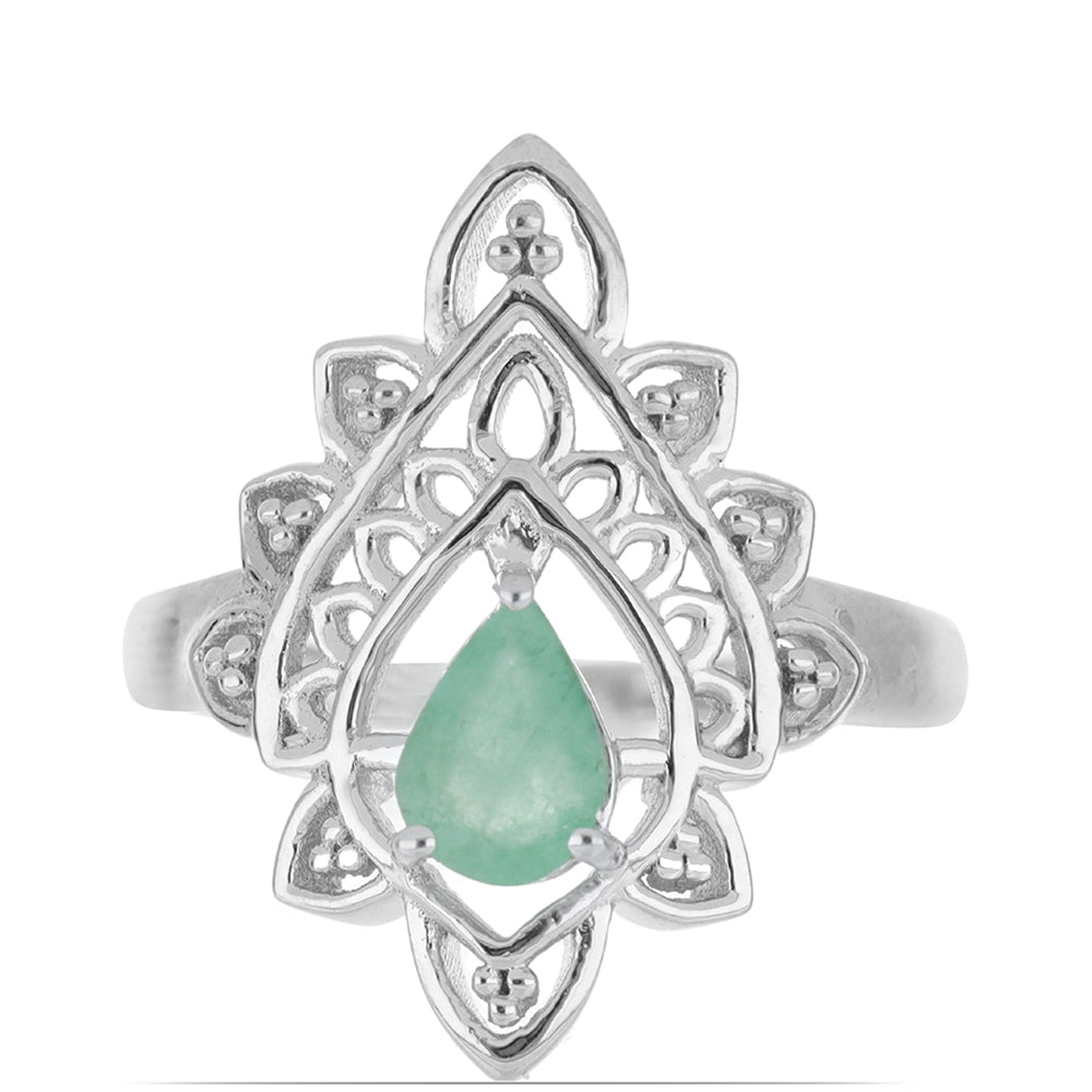 Silberring mit brasilianischem Smaragd