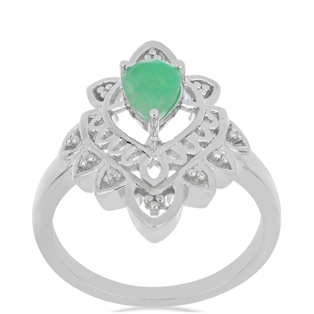 Silberring mit brasilianischem Smaragd 2 