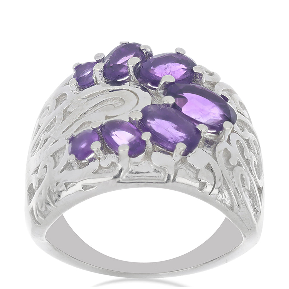 Silberring mit marokkanischem Amethyst 2 