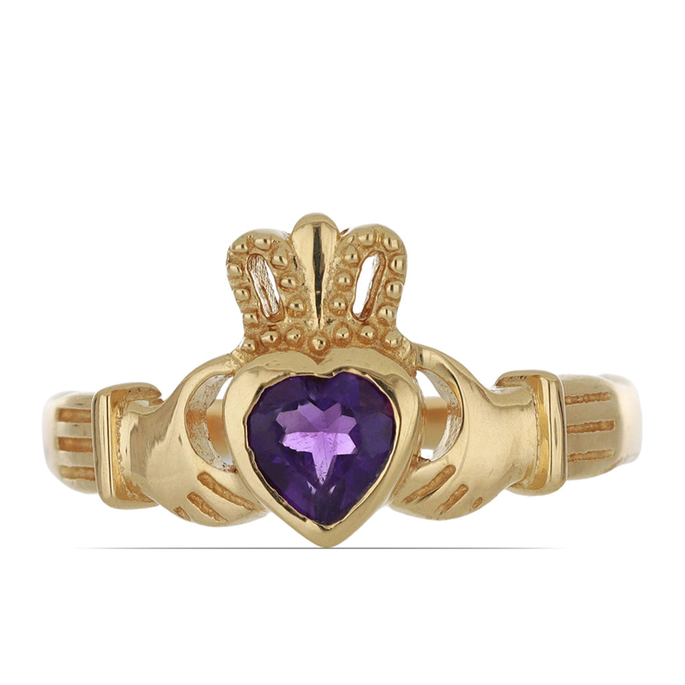 Goldplattierter Silberring mit marokkanischem Amethyst 1 