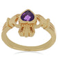 Goldplattierter Silberring mit marokkanischem Amethyst