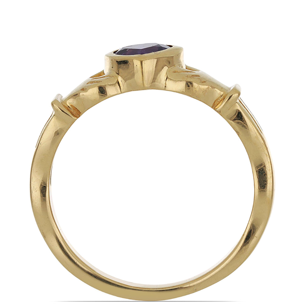 Goldplattierter Silberring mit marokkanischem Amethyst