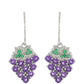 Silberohrringe mit marokkanischem Amethyst und grünem Achat