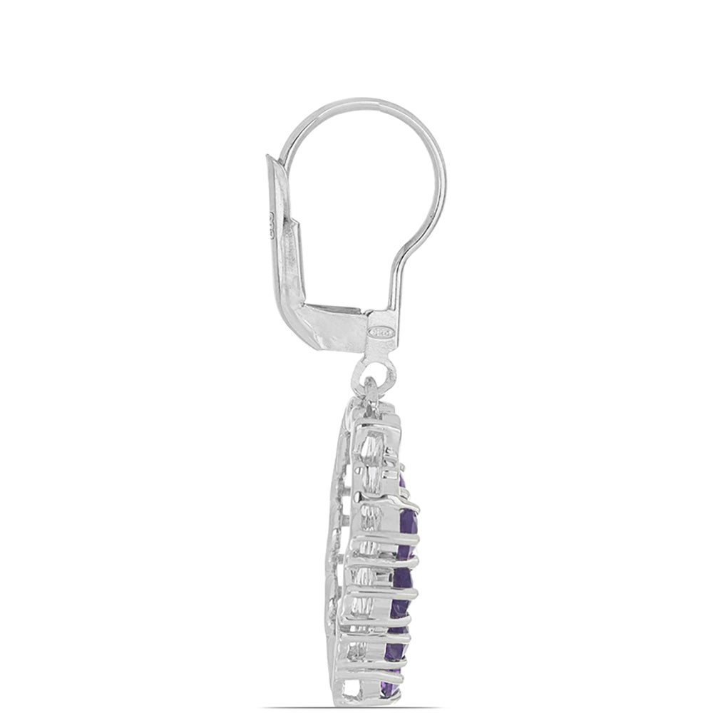 Silberohrringe mit marokkanischem Amethyst und grünem Achat 2 