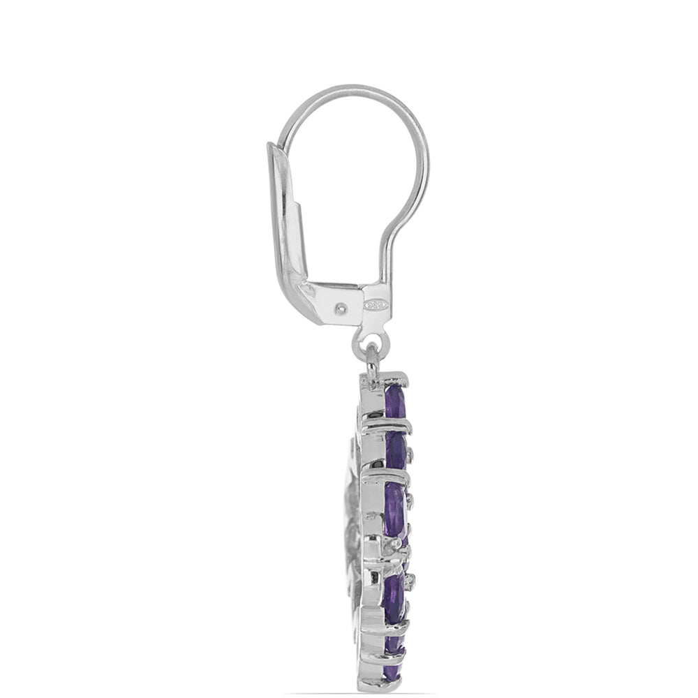 Silberohrringe mit marokkanischem Amethyst und weißem Topas 2 