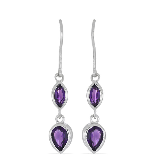 Silberohrringe mit marokkanischem Amethyst