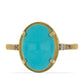 Goldplattierter Silberring mit Dornröschen Türkis und weißem Topas