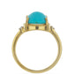 Goldplattierter Silberring mit Dornröschen Türkis und weißem Topas