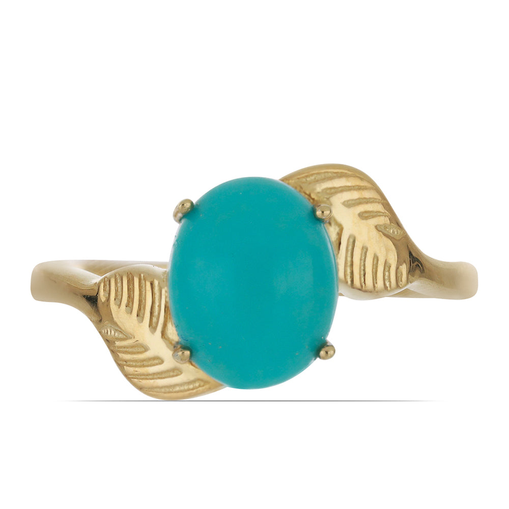 Goldplattierter Silberring mit Dornröschen Türkis 1 