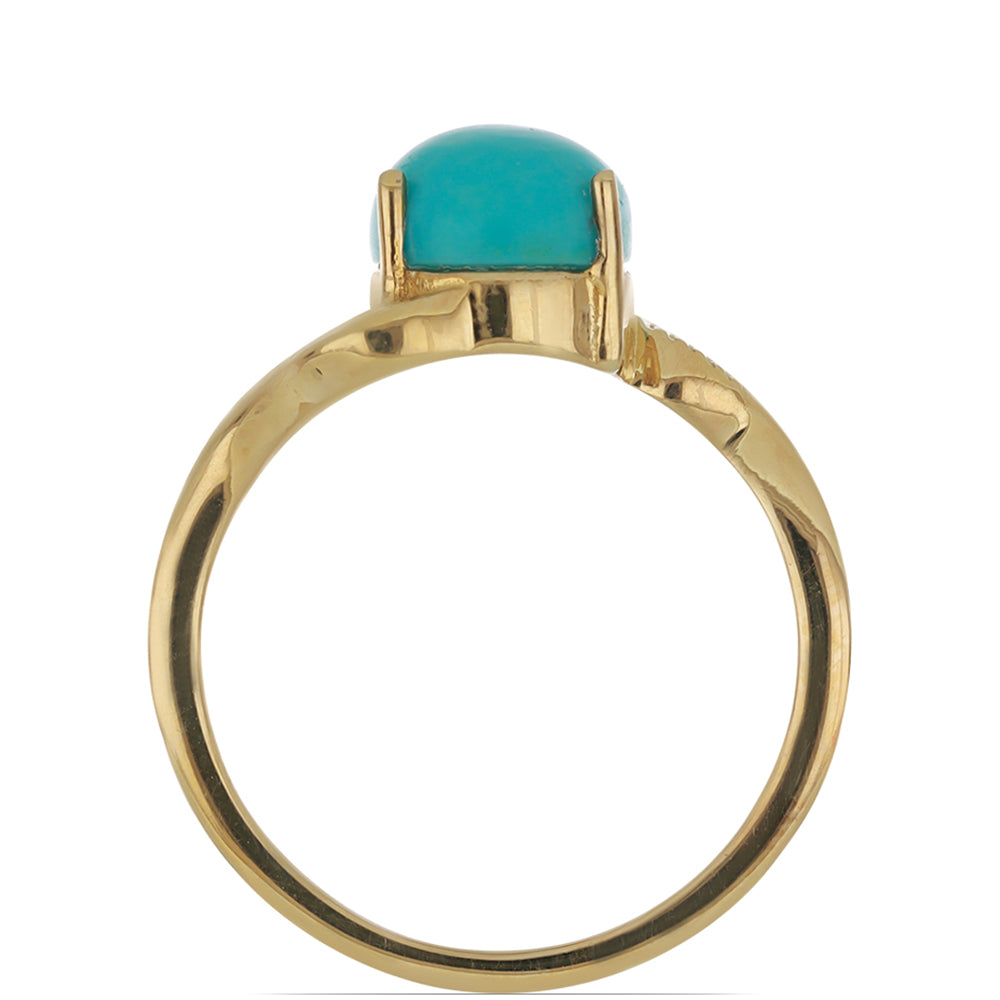 Goldplattierter Silberring mit Dornröschen Türkis
