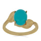 Goldplattierter Silberring mit Dornröschen Türkis