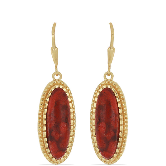 Goldplattierte Silberohrringe mit roter Schwammkoralle