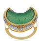 Goldplattierter Silberring mit grünem Aventurin und weißem Topas