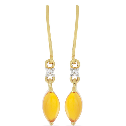 Goldplattierte Silberohrringe mit Karneol und weißem Topas