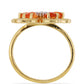 Goldplattierter Silberring mit Karneol und weißem Topas