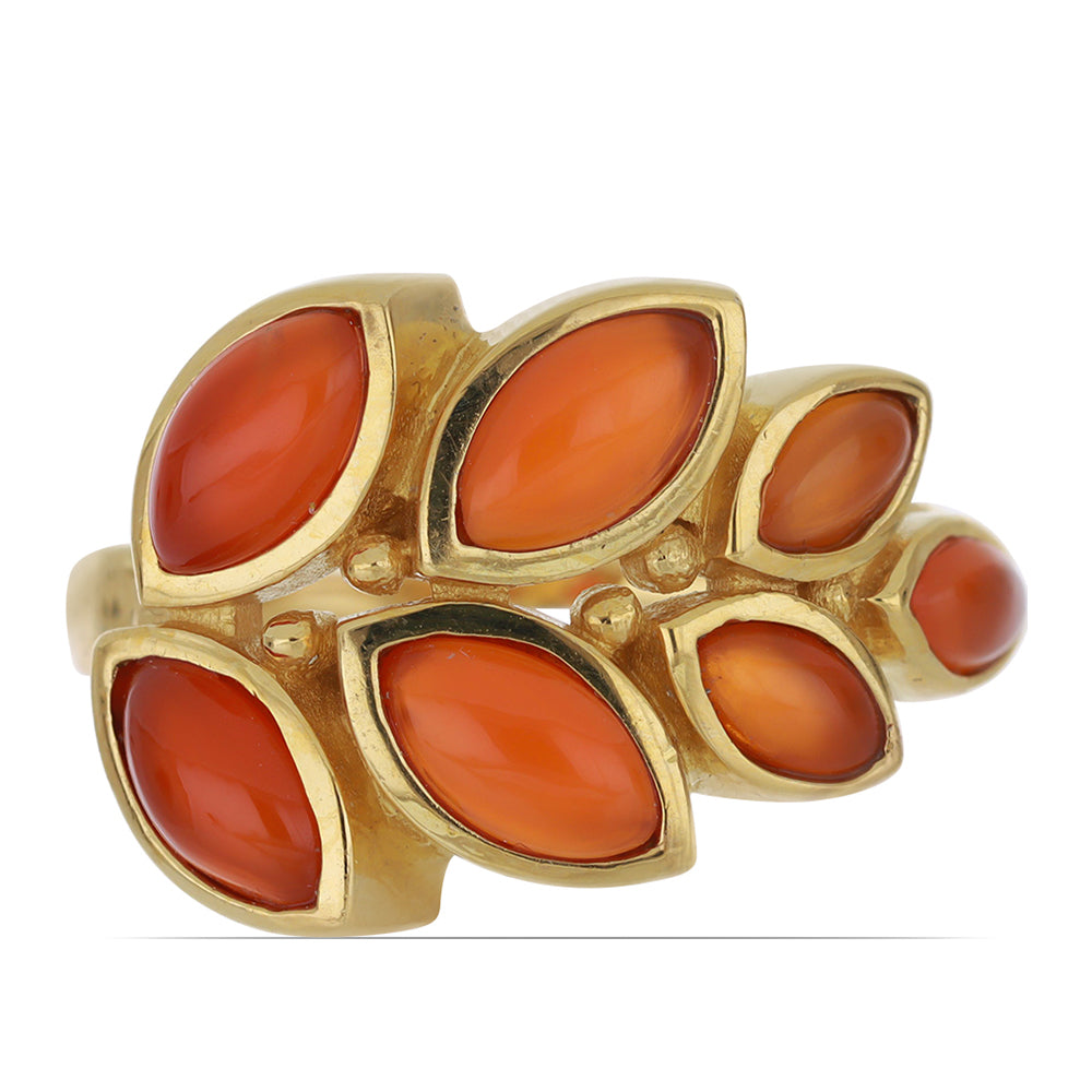 Goldplattierter Silberring mit Karneol 1 