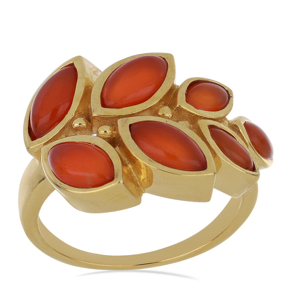 Goldplattierter Silberring mit Karneol 2 