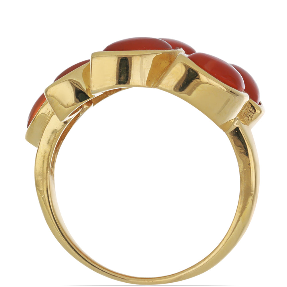 Goldplattierter Silberring mit Karneol 3 