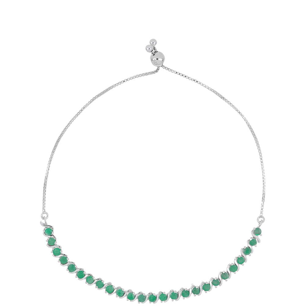 Silberarmband mit brasilianischem Smaragd 1 