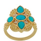 Goldplattierter Silberring mit Dornröschen Türkis und weißem Topas