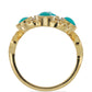 Goldplattierter Silberring mit Dornröschen Türkis und weißem Topas