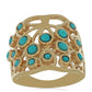 Goldplattierter Silberring mit Dornröschen Türkis