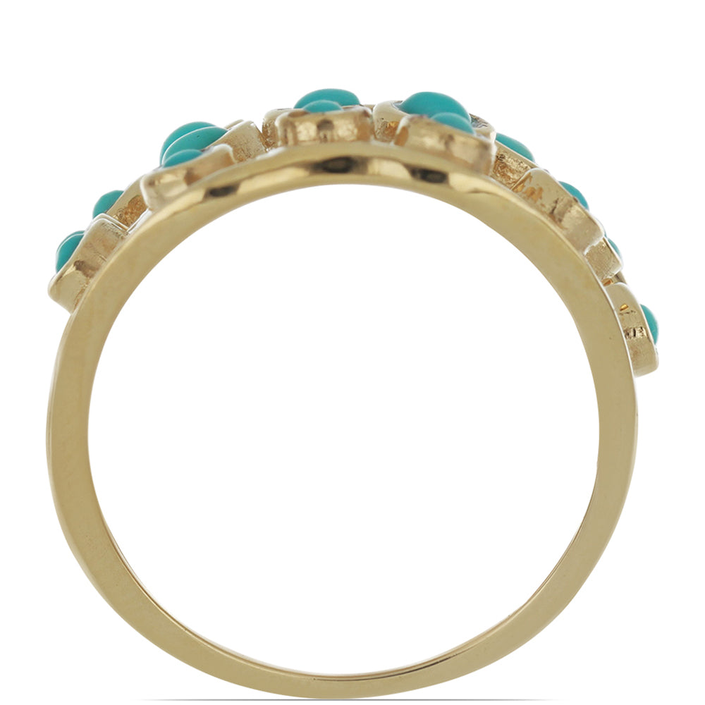Goldplattierter Silberring mit Dornröschen Türkis 3 