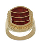 Goldplattierter Silberring mit roter Schwammkoralle