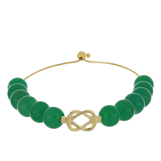 Goldplattiertes Silberarmband mit grünem Aventurin