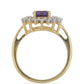 Goldplattierter Silberring mit marokkanischem Amethyst und weißem Topas