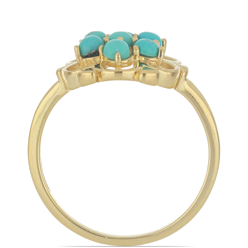 Goldplattierter Silberring mit Dornröschen Türkis