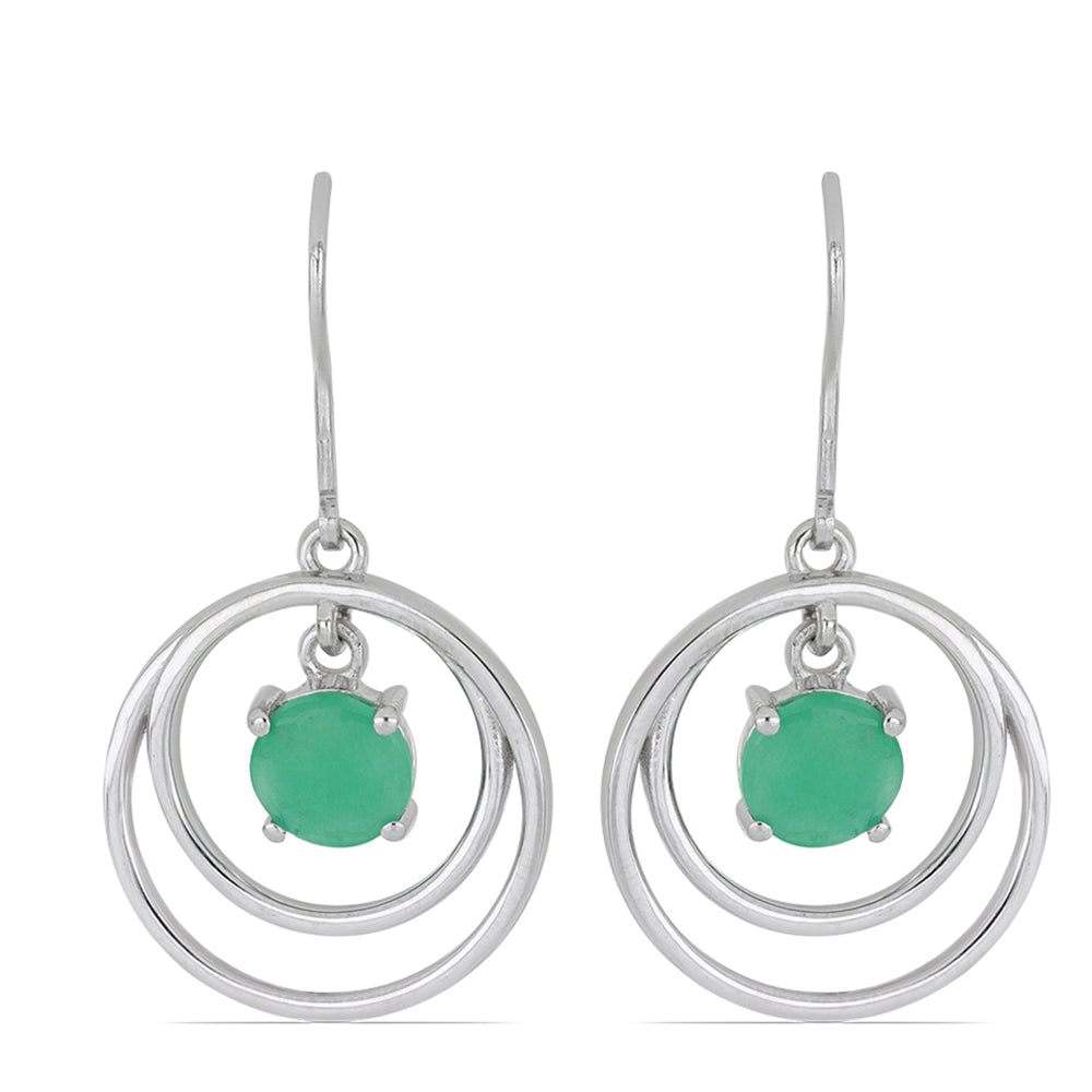 Silberohrringe mit brasilianischem Smaragd 1 