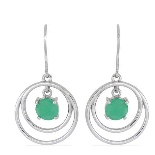 Silberohrringe mit brasilianischem Smaragd