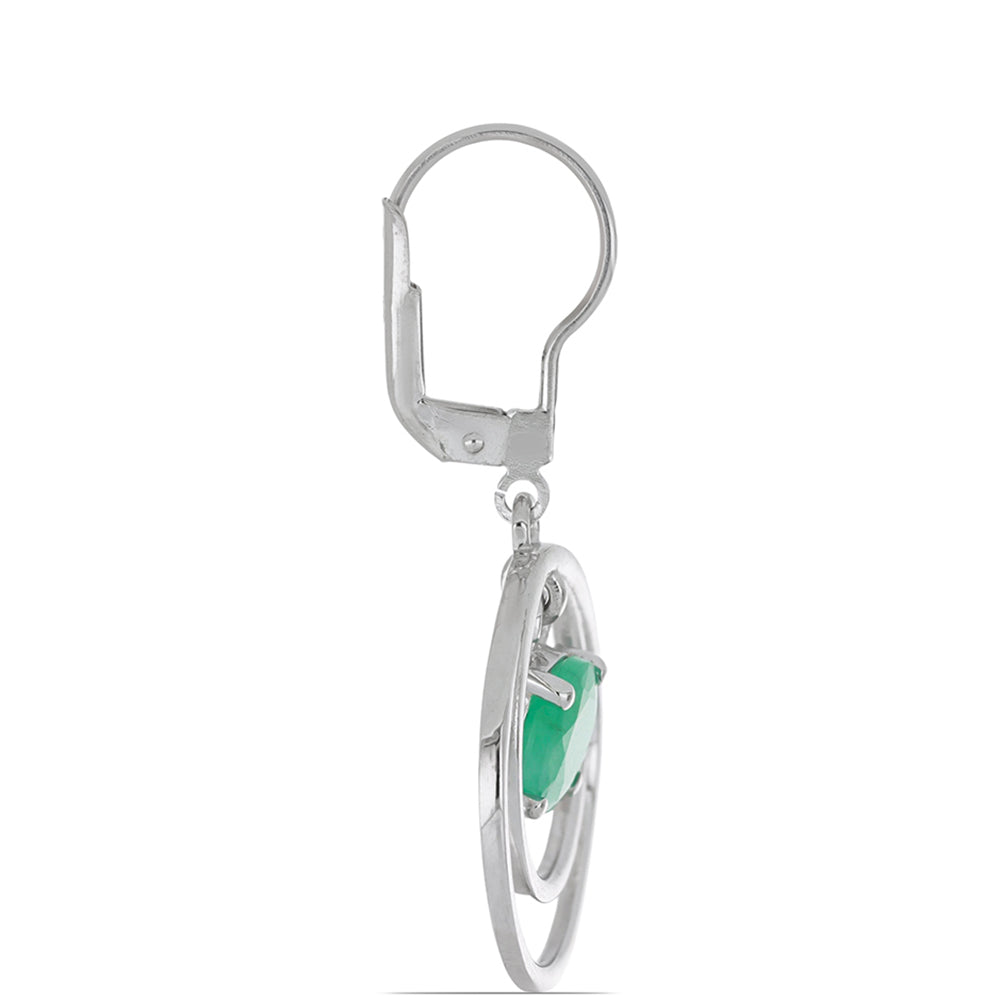 Silberohrringe mit brasilianischem Smaragd