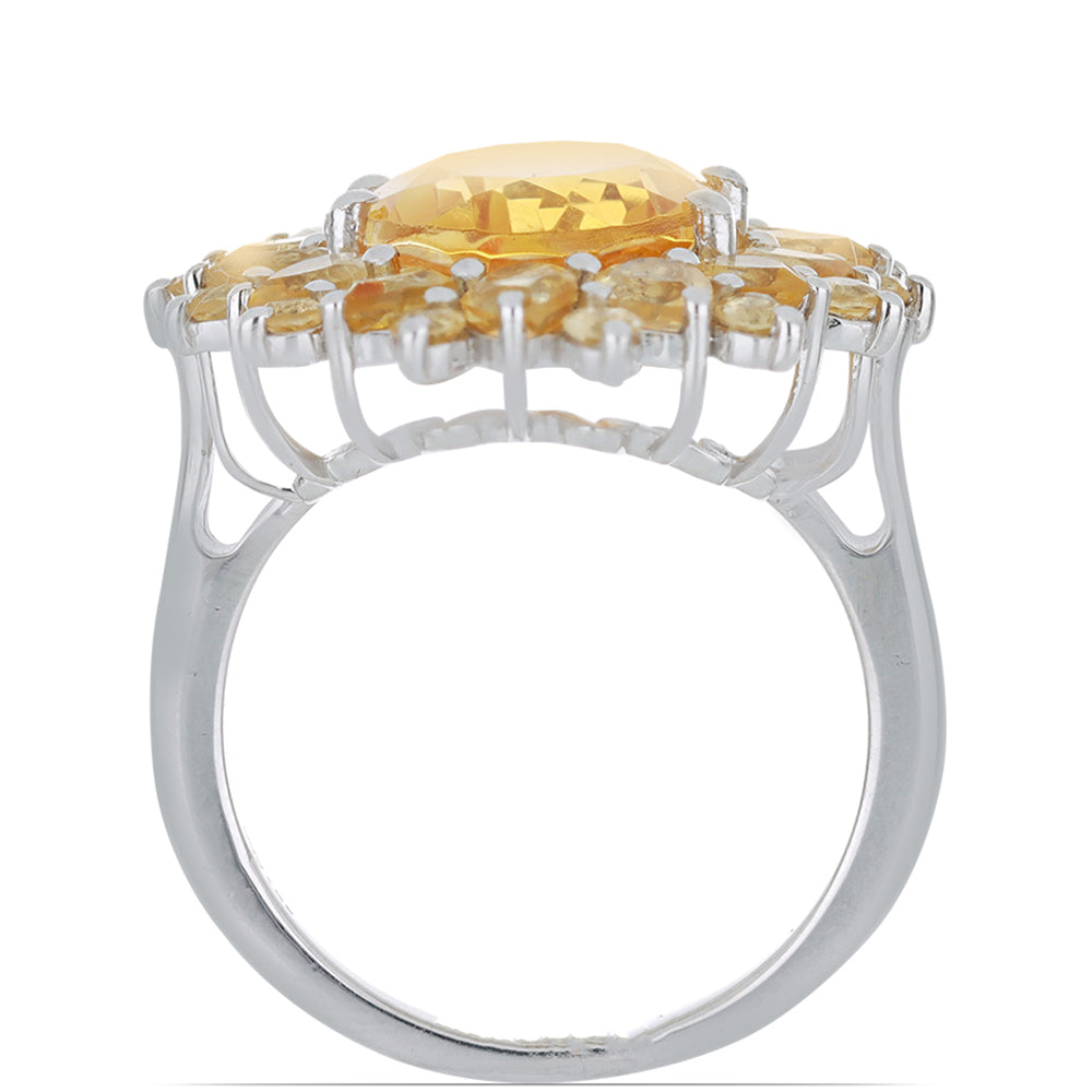 Silberring mit Zitrin aus dem Ural