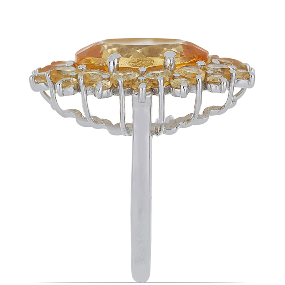 Silberring mit Zitrin aus dem Ural 4 