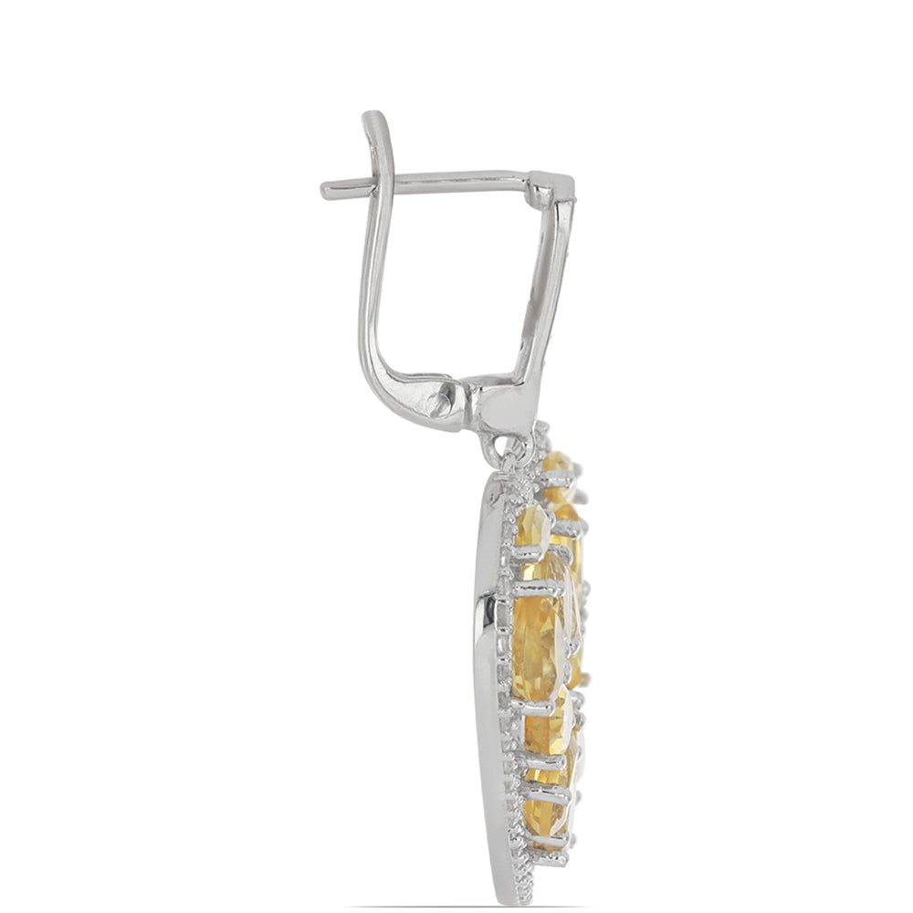 Silberohrringe mit Zitrin aus dem Ural und weißem Topas 2 