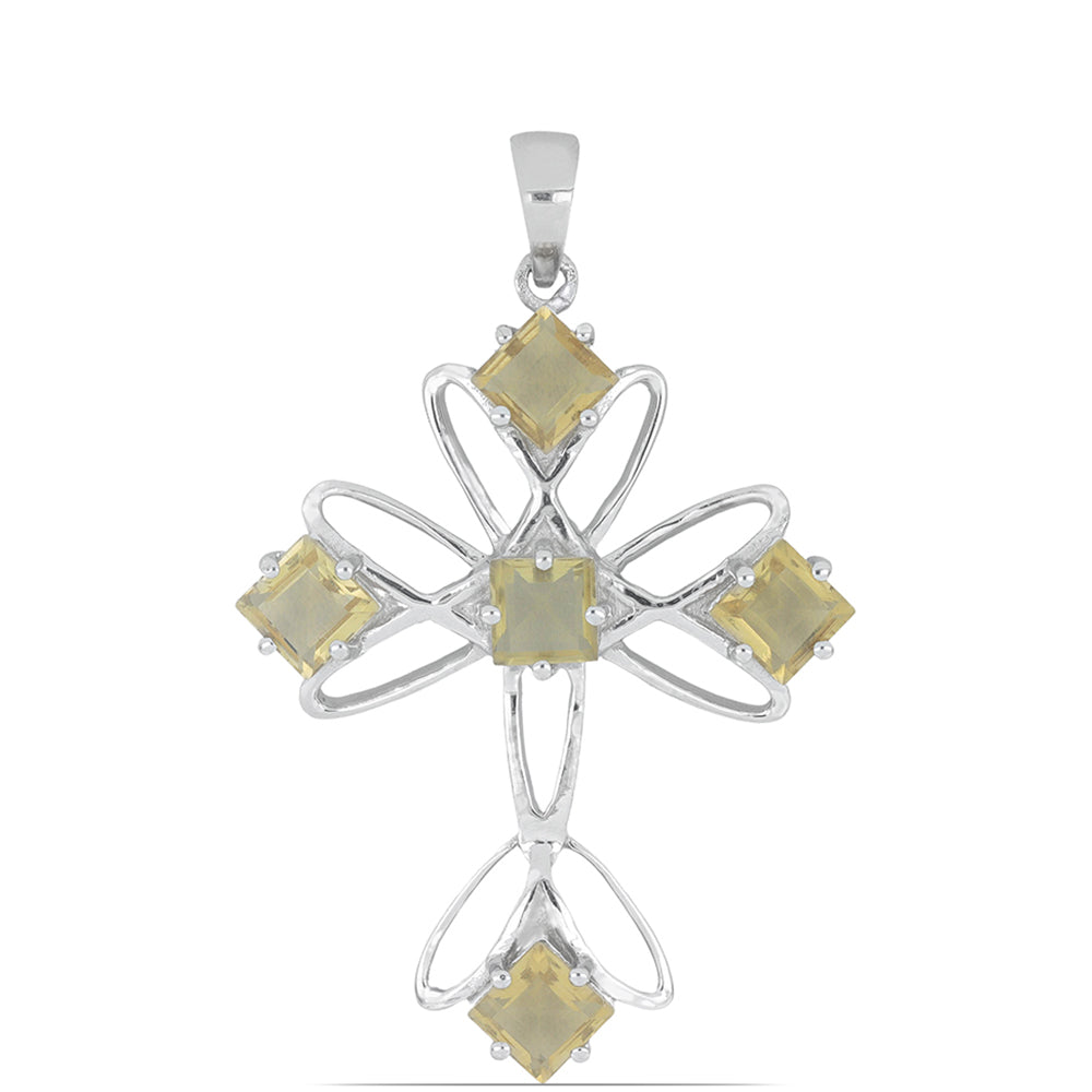 Silberanhänger mit Zitrin aus dem Ural 1 