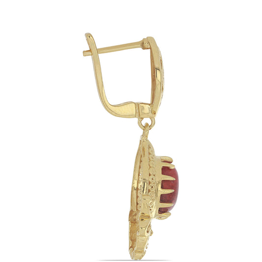 Goldplattierte Silberohrringe mit roter Schwammkoralle