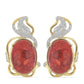 Goldplattierte Silberohrringe mit roter Schwammkoralle und weißem Topas