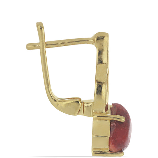 Goldplattierte Silberohrringe mit roter Schwammkoralle