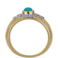 Goldplattierter Silberring mit Dornröschen Türkis und weißem Topas