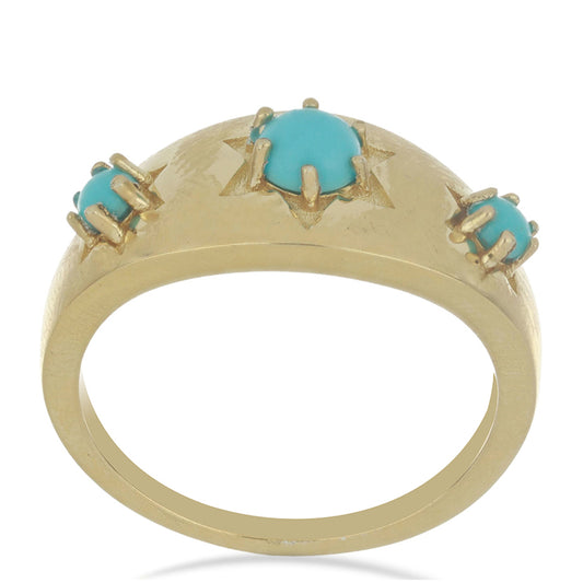 Goldplattierter Silberring mit Dornröschen Türkis