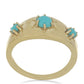Goldplattierter Silberring mit Dornröschen Türkis
